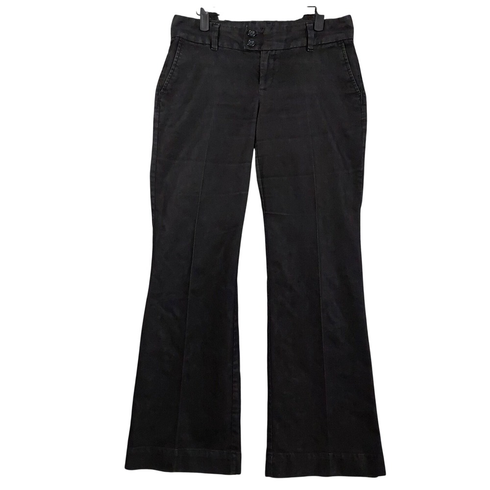Gap Pants Womens 8 Black Twill Chino Bootcut Stretch Flat Front Pockets Career